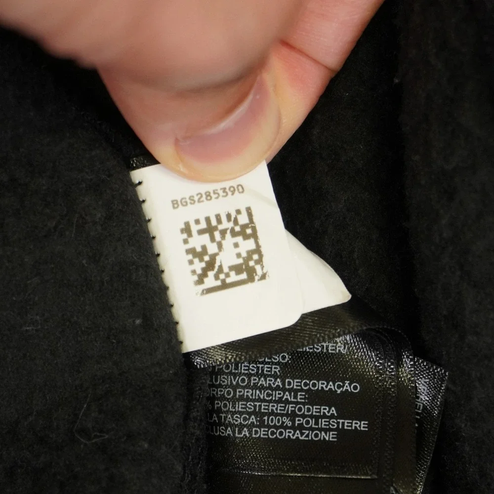 The North Face Fleece Jacket Mens Small Black Sherpa Full Zip Tan Trim Mock Neck